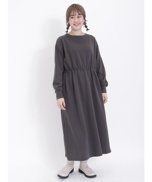 Samansa Mos2（サマンサ モスモス）の「裏起毛ウエストドロストワンピース（ワンピース・レディース・オフホワイト/グレー/チャコールグレー・F）」の15枚目の写真