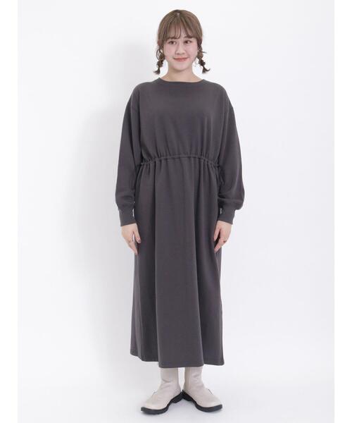 Samansa Mos2（サマンサ モスモス）の「裏起毛ウエストドロストワンピース（ワンピース・レディース・オフホワイト/グレー/チャコールグレー・F）」の16枚目の写真