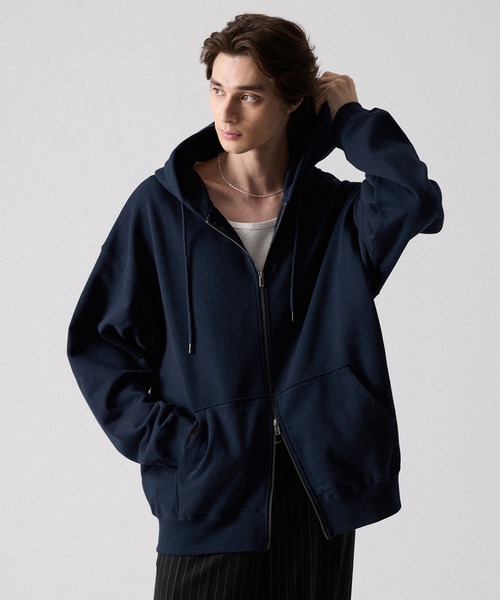 CLEL(クレイル)の「【CLEL】Heavy Weight Logo Embroidered Full-Zip Hoodie/ヘビーウェイト ロゴ刺繍フルジップパーカー(パーカー・メンズ・ブラック/チャコールグレー/ナチュラル/ブラウン系/グレー系/ブラック系/ブルー系/グレー系1/ホワイト系1/ネイビー系1/グリーン系1/グレー/レッド系1/ネイビー/グレー系2・M/S/XS/L/XXS)」の12枚目の写真