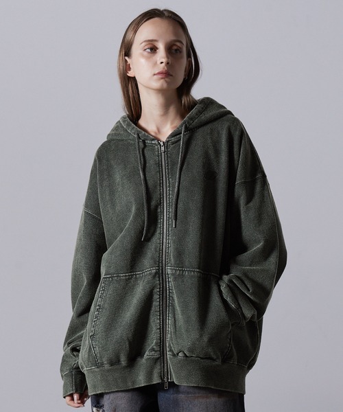 【CLEL】ヘビーウェイト ロゴ刺繍フルジップパーカー CLEL パーカー 「CLEL」Heavy Weight Logo Embroidered Full-Zip
