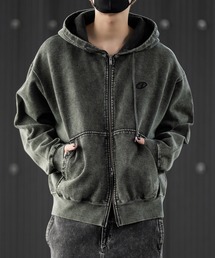 CLEL（クレイル）の「【CLEL】Heavy Weight Logo Embroidered Full-Zip Hoodie ヘビーウェイト ロゴ刺繍フルジップパーカー（パーカー）」