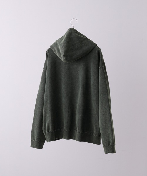 CLEL】Heavy Weight Logo Embroidered Full-Zip Hoodie