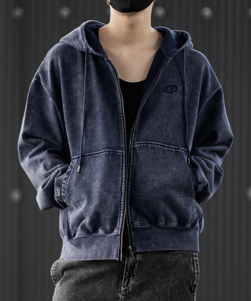 CLEL】Heavy Weight Logo Embroidered Full-Zip Hoodie/ヘビーウェイト
