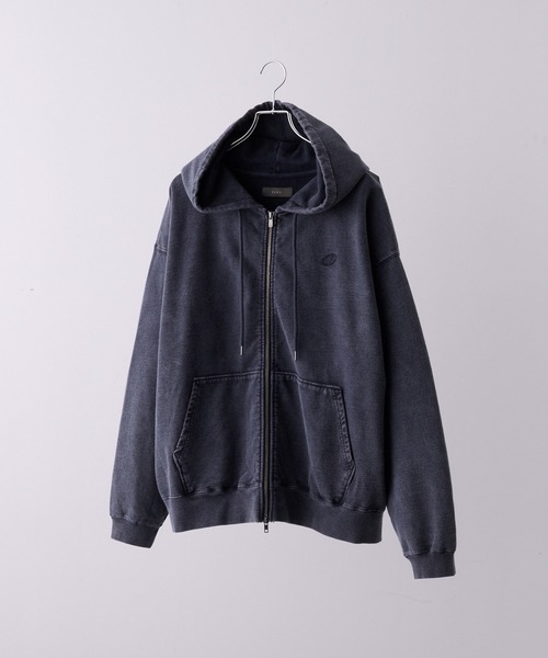 CLEL ヘビーウェイト ロゴ刺繍 ジップアップパーカー CLEL】Heavy Weight Logo Embroidered Full-Zip Hoodie