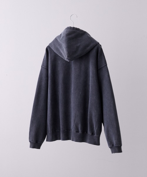 CLEL】Heavy Weight Logo Embroidered Full-Zip Hoodie
