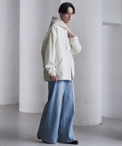 セール】【CLEL】Heavy Weight Logo Embroidered Full-Zip Hoodie