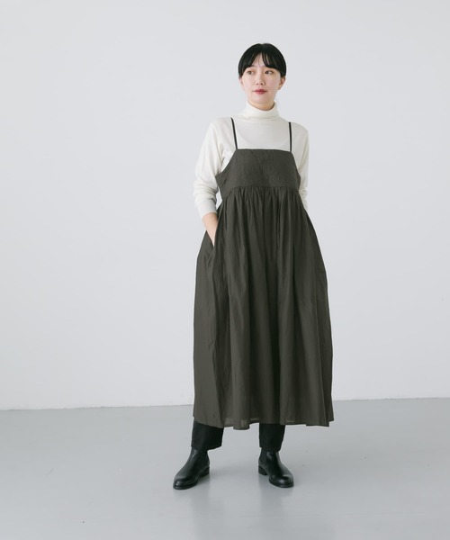 2024✨ かぐれ　パターンキルトキャミワンピース　チャコール かぐれ - 2024✨ かぐれ パターンキルトキャミワンピース