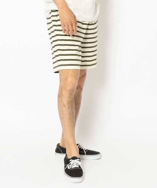 AVIREX（アヴィレックス）の「《DAILY/デイリー》BORDER RIB SHORT PANT / ボーダー リブ ショーツ / AVIREX / アヴィレックス（その他パンツ・メンズ・ホワイト系2/オリーブ系/ブラック/ネイビー/オレンジ/ブルー・L/M/XL）」の4枚目の写真