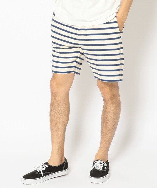 AVIREX（アヴィレックス）の「《DAILY/デイリー》BORDER RIB SHORT PANT / ボーダー リブ ショーツ / AVIREX / アヴィレックス（その他パンツ・メンズ・ホワイト系2/オリーブ系/ブラック/ネイビー/オレンジ/ブルー・L/M/XL）」の5枚目の写真