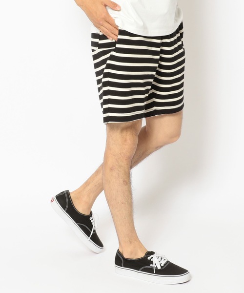 AVIREX（アヴィレックス）の「《DAILY/デイリー》BORDER RIB SHORT PANT / ボーダー リブ ショーツ / AVIREX / アヴィレックス（その他パンツ・メンズ・ホワイト系2/オリーブ系/ブラック/ネイビー/オレンジ/ブルー・L/M/XL）」の3枚目の写真