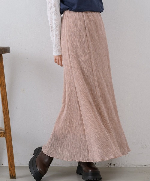 RETRO GIRL（レトロガール）の「細プリーツラメSK（スカート・レディース・ブラック/ピンク/シルバー/ブラウン・FREE）」の4枚目の写真