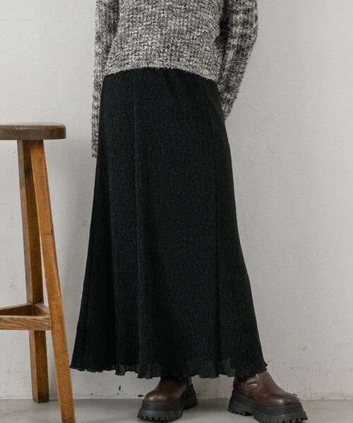 RETRO GIRL（レトロガール）の「細プリーツラメSK（スカート・レディース・ブラック/ピンク/シルバー/ブラウン・FREE）」の2枚目の写真