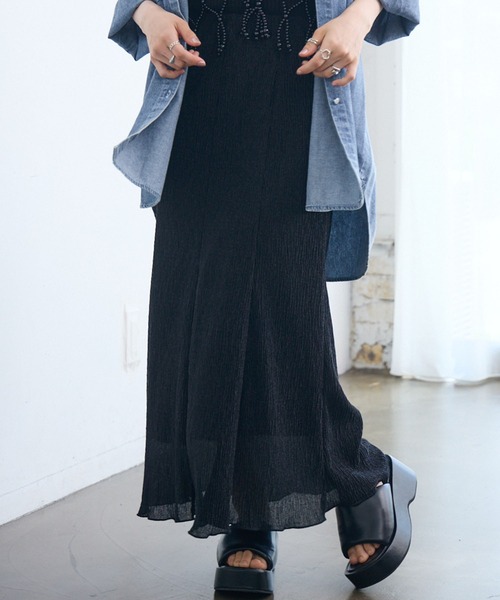 RETRO GIRL（レトロガール）の「細プリーツラメSK（スカート・レディース・ブラック/ピンク/シルバー/ブラウン・FREE）」の14枚目の写真