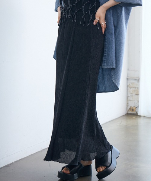 RETRO GIRL（レトロガール）の「細プリーツラメSK（スカート・レディース・ブラック/ピンク/シルバー/ブラウン・FREE）」の15枚目の写真