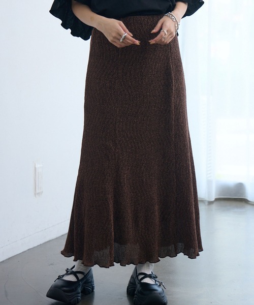 RETRO GIRL（レトロガール）の「細プリーツラメSK（スカート・レディース・ブラック/ピンク/シルバー/ブラウン・FREE）」の22枚目の写真