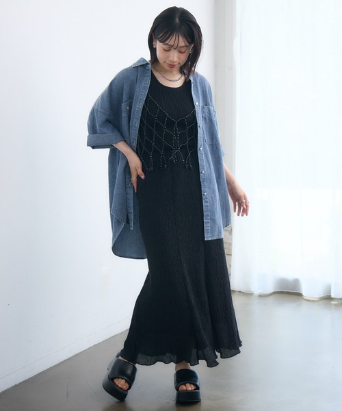 RETRO GIRL（レトロガール）の「細プリーツラメSK（スカート・レディース・ブラック/ピンク/シルバー/ブラウン・FREE）」の12枚目の写真