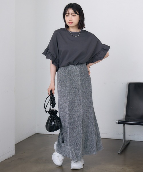 RETRO GIRL（レトロガール）の「細プリーツラメSK（スカート・レディース・ブラック/ピンク/シルバー/ブラウン・FREE）」の5枚目の写真