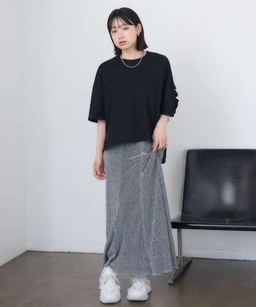 RETRO GIRL（レトロガール）の「細プリーツラメSK（スカート・レディース・ブラック/ピンク/シルバー/ブラウン・FREE）」の9枚目の写真