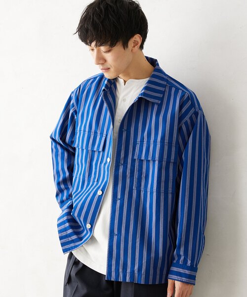 JOURNAL STANDARD relume（ジャーナルスタンダード　レリューム）の「【HOUSE HOLD / ハウスホールド】 JAMES FABRIC CPO シャツ（シャツ/ブラウス・メンズ・ブラック/キャメル/ブルー・MEDIUM/LARGE）」の2枚目の写真