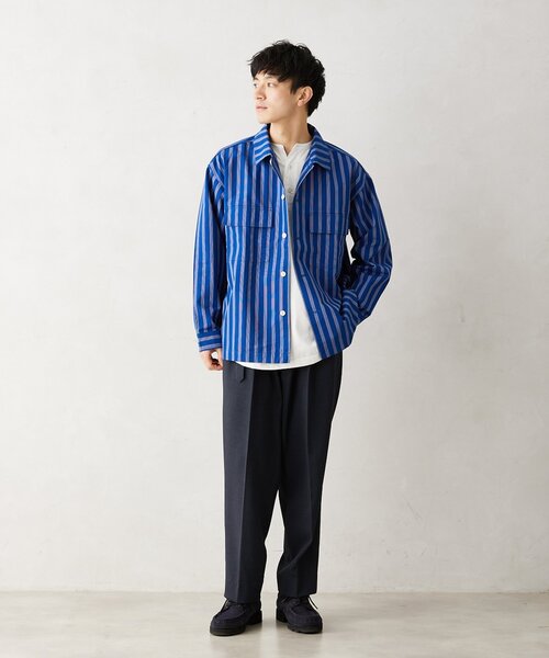 JOURNAL STANDARD relume（ジャーナルスタンダード　レリューム）の「【HOUSE HOLD / ハウスホールド】 JAMES FABRIC CPO シャツ（シャツ/ブラウス・メンズ・ブラック/キャメル/ブルー・MEDIUM/LARGE）」の6枚目の写真