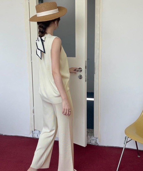 Miniministore（ミニミニストア）の「サマーニットセットアップ 冷感タッチ薄手（アンサンブル・レディース・ピンク/ミント/モカ/ブラック/ライトベージュ・FREE）」の9枚目の写真