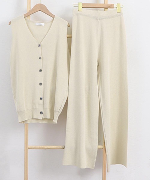 Miniministore（ミニミニストア）の「サマーニットセットアップ 冷感タッチ薄手（アンサンブル・レディース・ピンク/ミント/モカ/ブラック/ライトベージュ・FREE）」の19枚目の写真