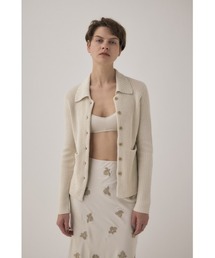 M_ | 植物由来の再生繊維を使用したあたたかみのあるニット やわらかな着心地の襟付きニットカーディガン(カーディガン/ボレロ)