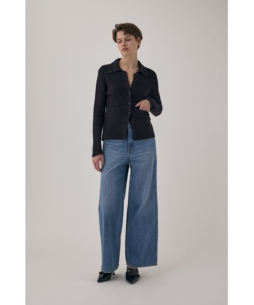 M_(エムアンダーバー)の「植物由来の再生繊維を使用したあたたかみのあるニット やわらかな着心地の襟付きニットカーディガン(カーディガン/ボレロ・レディース・ブラック/アイボリー・FREE)」の15枚目の写真