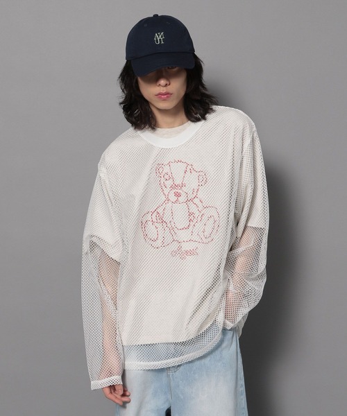 Anui（アニュイ）の「【UNISEX】スクエアメッシュプルオーバー（Tシャツ/カットソー・レディース・オフホワイト/ブラック・MEDIUM）」の9枚目の写真