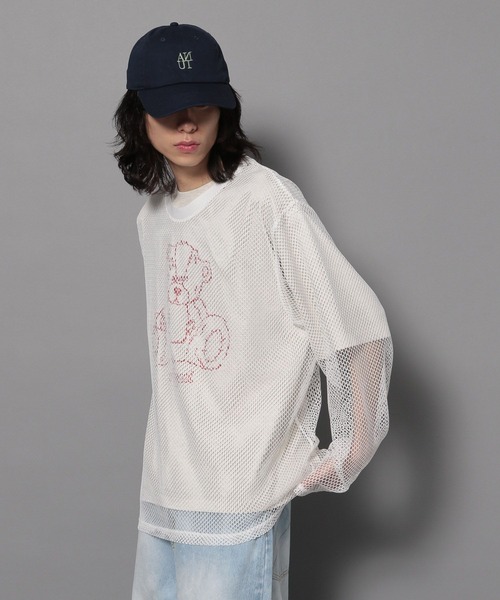 Anui（アニュイ）の「【UNISEX】スクエアメッシュプルオーバー（Tシャツ/カットソー・レディース・オフホワイト/ブラック・MEDIUM）」の10枚目の写真