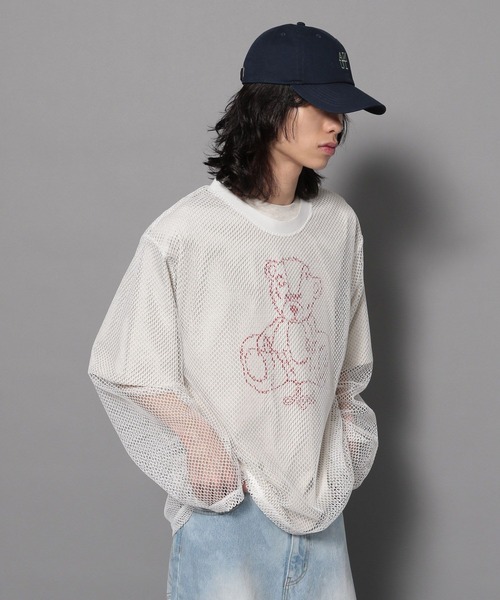 Anui（アニュイ）の「【UNISEX】スクエアメッシュプルオーバー（Tシャツ/カットソー・レディース・オフホワイト/ブラック・MEDIUM）」の11枚目の写真