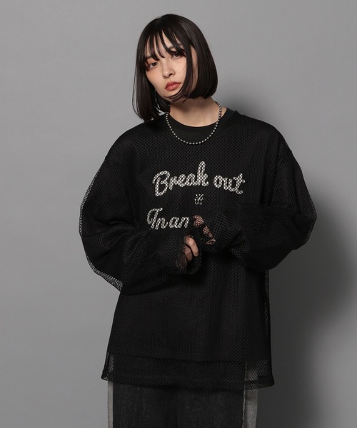 Anui（アニュイ）の「【UNISEX】スクエアメッシュプルオーバー（Tシャツ/カットソー・レディース・オフホワイト/ブラック・MEDIUM）」の15枚目の写真