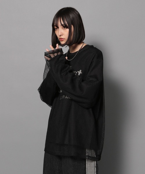 Anui（アニュイ）の「【UNISEX】スクエアメッシュプルオーバー（Tシャツ/カットソー・レディース・オフホワイト/ブラック・MEDIUM）」の16枚目の写真