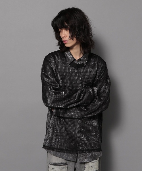 Anui（アニュイ）の「【UNISEX】スクエアメッシュプルオーバー（Tシャツ/カットソー・レディース・オフホワイト/ブラック・MEDIUM）」の22枚目の写真