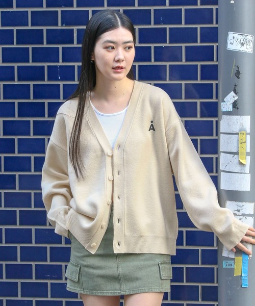【セール】【UNISEX】ALAND／Alogoニットカーデ（カーディガン/ボレロ）｜ALAND（エーランド）