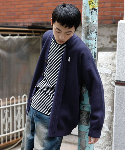 【セール】【UNISEX】ALAND／Alogoニットカーデ（カーディガン/ボレロ）｜ALAND（エーランド）
