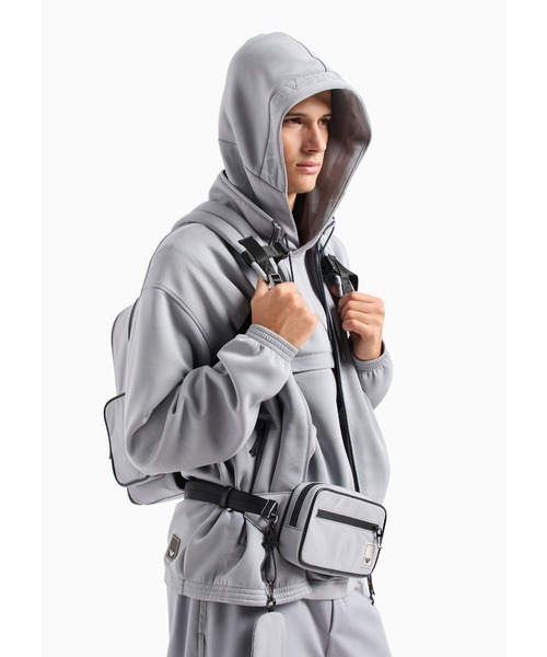 EMPORIO ARMANI（エンポリオアルマーニ）の「【エンポリオ アルマーニ】トラベル エッセンシャル フルジップスウェットシャツ ダブルジャージー（スウェット・メンズ・ネイビー/グレー・LARGE/MEDIUM/SMALL/XX-LARGE）」の6枚目の写真