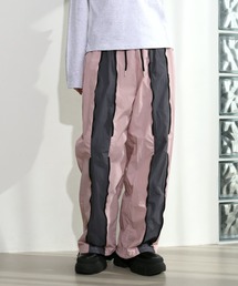 FOLLOWIN | [アウトドアファッション] [ウエストゴムパンツ] Y2Kウェーブジッパーユニーク配色ナイロントラックパンツ(その他パンツ)