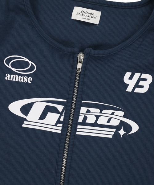 SPINNS(スピンズ)の「ショート丈長袖Wジップカットソー/SPORT(Tシャツ/カットソー・レディース・オフホワイト/ネイビー/ブラック・ONESIZE)」の5枚目の写真