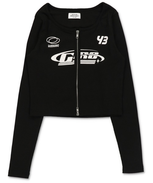 SPINNS(スピンズ)の「ショート丈長袖Wジップカットソー/SPORT(Tシャツ/カットソー・レディース・オフホワイト/ネイビー/ブラック・ONESIZE)」の13枚目の写真