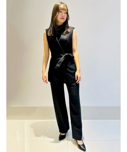 GAP(ギャップ)の「コットンリネン ベルト付きベストジャケット(テーラードジャケット・レディース・ベージュ/ブラック・L/XXS/XS/S/M)」の18枚目の写真