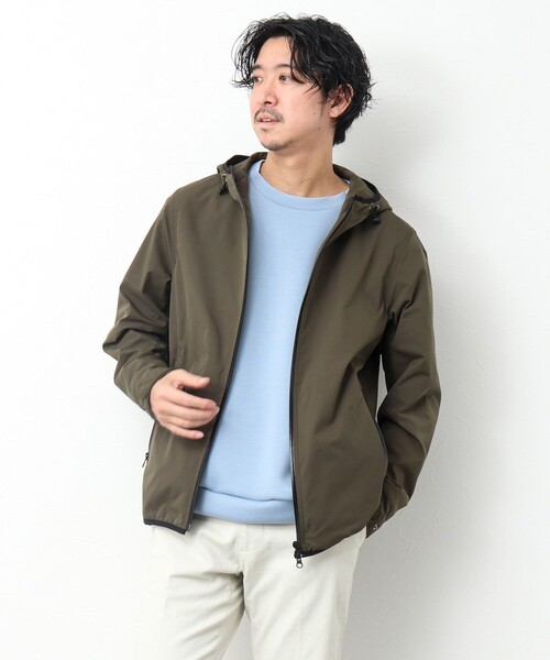 NOLLEY’S(ノーリーズ)の「撥水ストレッチフードブルゾン(ブルゾン・メンズ・ネイビー/オリーブ/ブルー・S/M/L)」の2枚目の写真