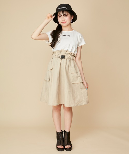 JENNI(ジェニィ)の「ロゴベルトバケットハット(ハット・キッズ・アイボリー/ブラック・54cm/56cm)」の3枚目の写真