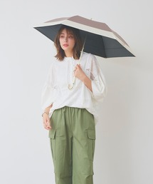 macocca（マコッカ）の「軽量 完全遮光 日傘 折りたたみ傘 uchimizu(ウチミズ) 軽量スリム三段折り 切替（折りたたみ傘・ブラウン系）」