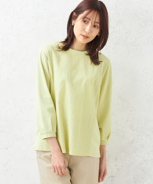 DECOY SINCE 1981(デコイシンスイチキュウハチイチ)の「刺しゅう切替プルオーバー(Tシャツ/カットソー・レディース・ネイビー/ホワイト/グリーン・LL/L/M)」の11枚目の写真