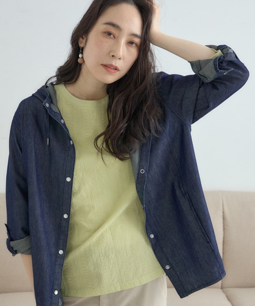 DECOY SINCE 1981(デコイシンスイチキュウハチイチ)の「刺しゅう切替プルオーバー(Tシャツ/カットソー・レディース・ネイビー/ホワイト/グリーン・LL/L/M)」の16枚目の写真