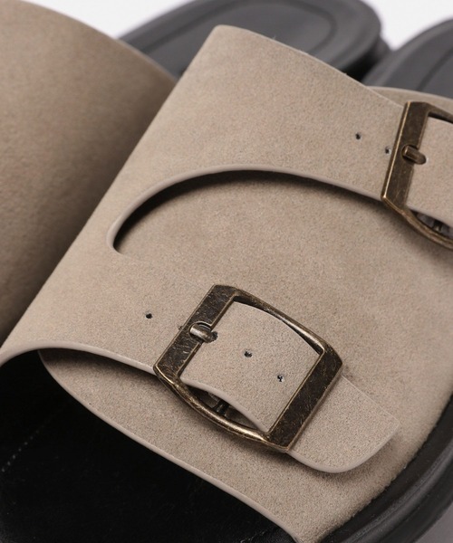 LEPSIM(レプシィム)の「フェイクスウェードスライドサンダル 996282(サンダル・レディース・グレイッシュベージュ/ブラック・LARGE/MEDIUM)」の7枚目の写真