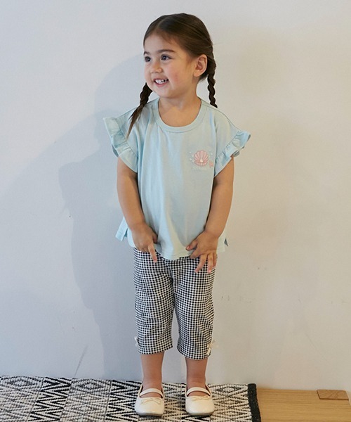 petit main(プティマイン)の「【プティプラ】GIRLS7分丈レギンス(レギンス/スパッツ・キッズ・ブラック/ネイビー/ラベンダー/オフホワイト/ライトグリーン/サックスブルー/マルチ/ブルー・100cm/80cm/90cm/120cm/130cm/110cm)」の8枚目の写真