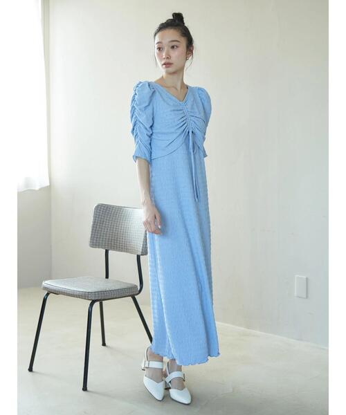 earth music&ecology（アースミュージックアンドエコロジー）の「やわらかカットソーレイヤード見えワンピース（ワンピース・レディース・ミント/ピンク/ブラック/アイボリー/ブルー・FREE）」の20枚目の写真