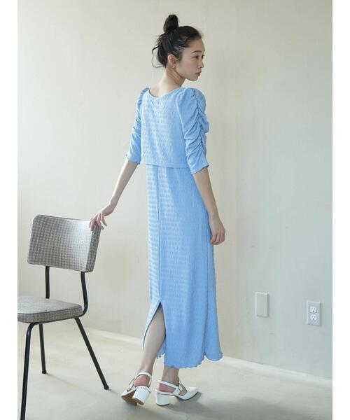 earth music&ecology（アースミュージックアンドエコロジー）の「やわらかカットソーレイヤード見えワンピース（ワンピース・レディース・ミント/ピンク/ブラック/アイボリー/ブルー・FREE）」の19枚目の写真